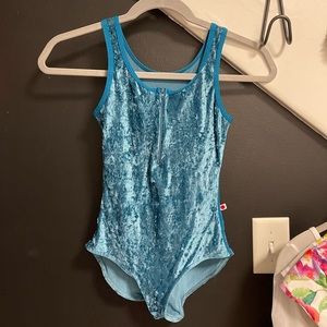 Yumiko “Cora” teal velvet leotard